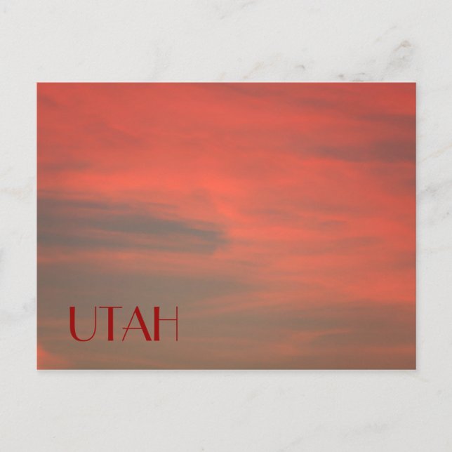 UTAH Red Sky Postcard (Front)