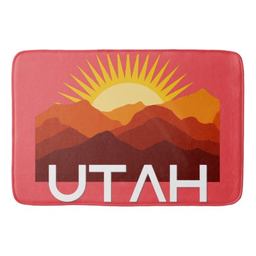 Utah Retro Vintage Desert Sunset Bath Mat