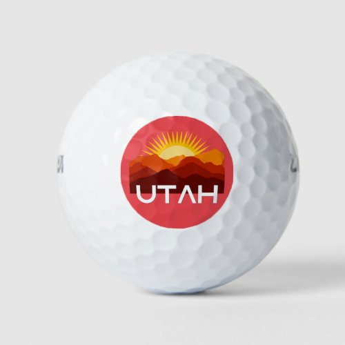 Utah Retro Vintage Desert Sunset Golf Balls