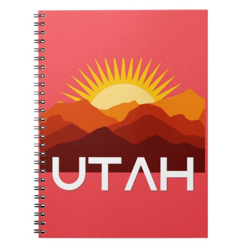 Utah Retro Vintage Desert Sunset Notebook