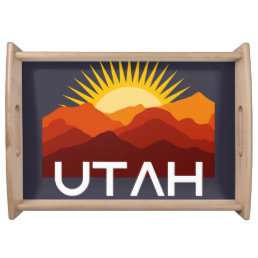 Utah Retro Vintage Desert Sunset Serving Tray