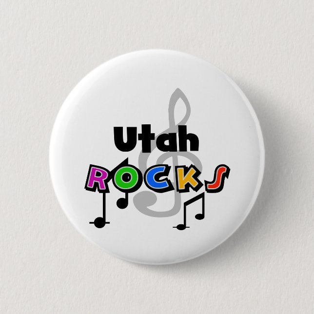 Utah Rocks Pinback Button (Front)