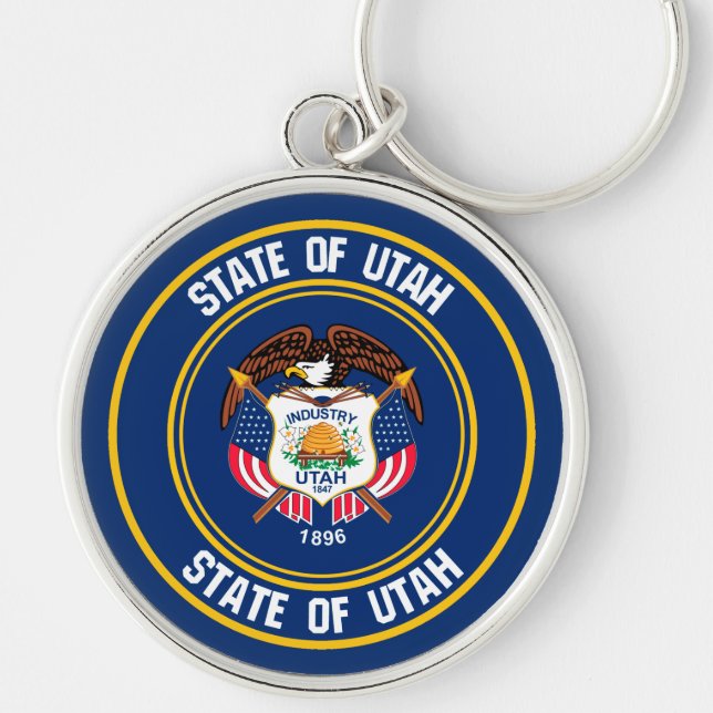 Utah Round Emblem Keychain (Front)