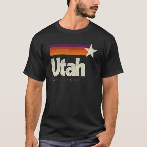 Utah Salt Lake City Cool Retro Distressed American T_Shirt