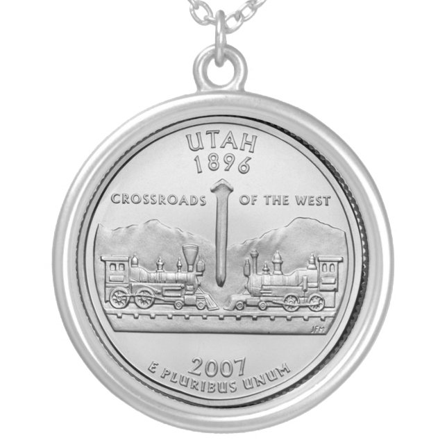 utah silver plated necklace (Front)
