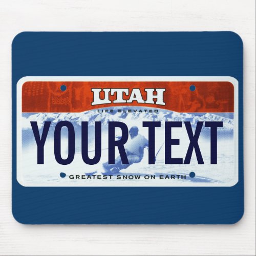 Utah Ski license plate mouse pad