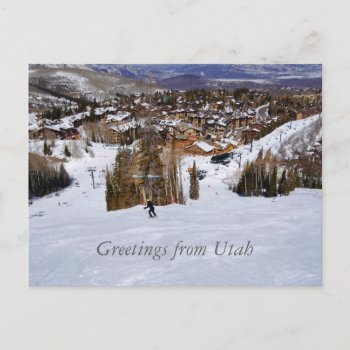 Utah Skiing Postcard by Rebecca_Reeder at Zazzle