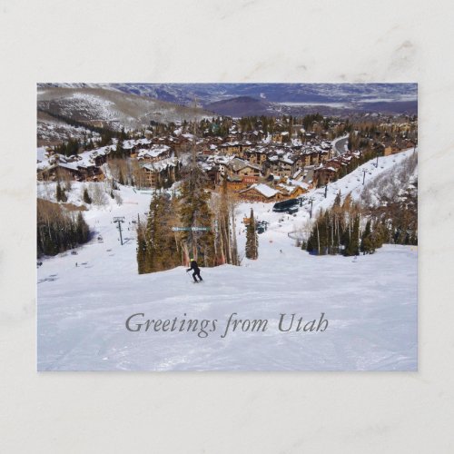 Utah Skiing Postcard