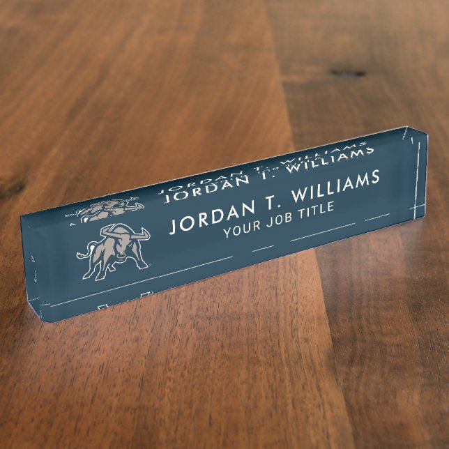 Utah State | Aggie Blue Desk Name Plate (Side)
