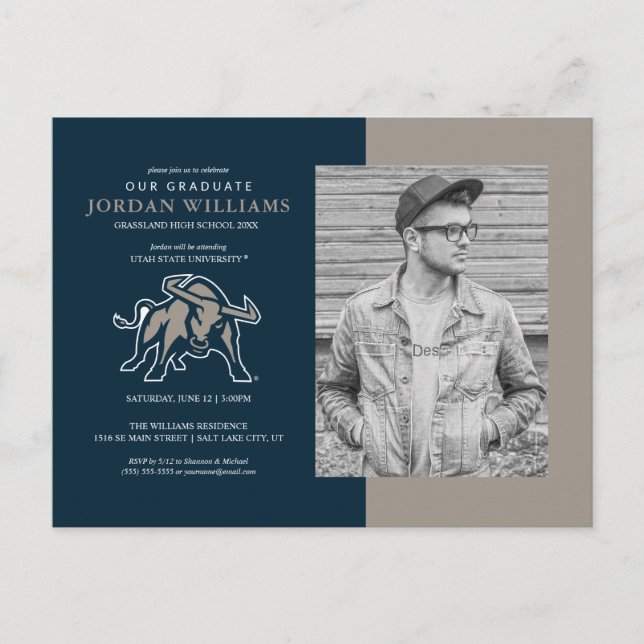 Utah State | Aggie Blue Future Graduate Announcement Postcard (Front)