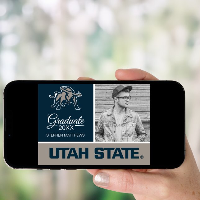 Utah State | Aggie Blue Graduation Invitation (Front Digital)
