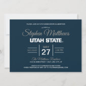 Utah State | Aggie Blue Graduation Invitation (Back)