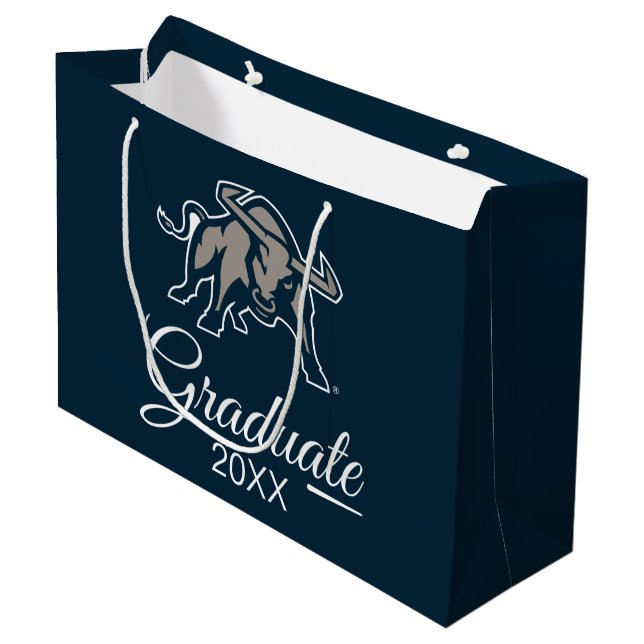Utah State | Aggie Blue Graduation Large Gift Bag (Front Angled)