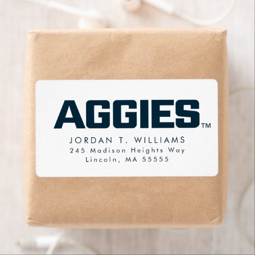 Utah State  Aggie Blue Logo Label