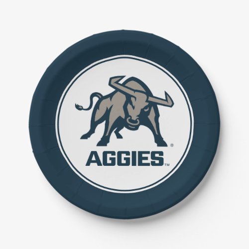 Utah State  Aggie Blue Logo Paper Plates