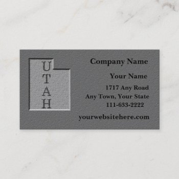 Utah State Business Card  Carved Stone Look by dbvisualarts at Zazzle