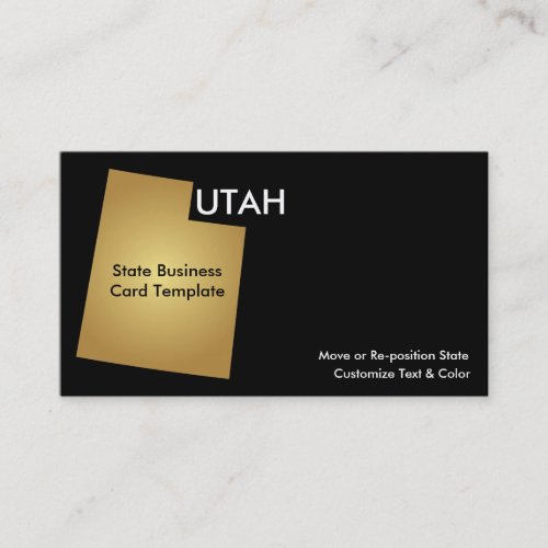 Utah State Business Card Metallic Gold