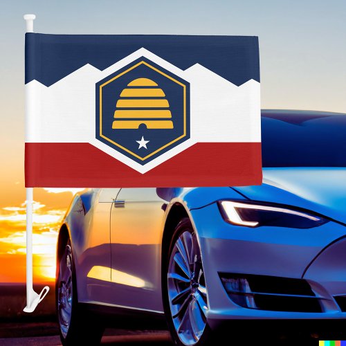 Utah State Car Flag