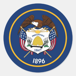 Utah State Flag Classic Round Sticker