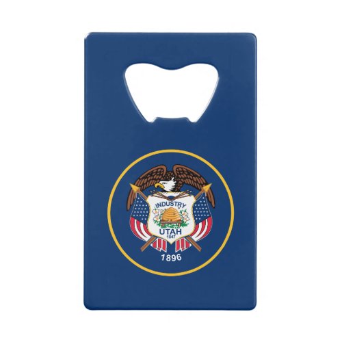 Utah State Flag Credit Card Bottle Opener