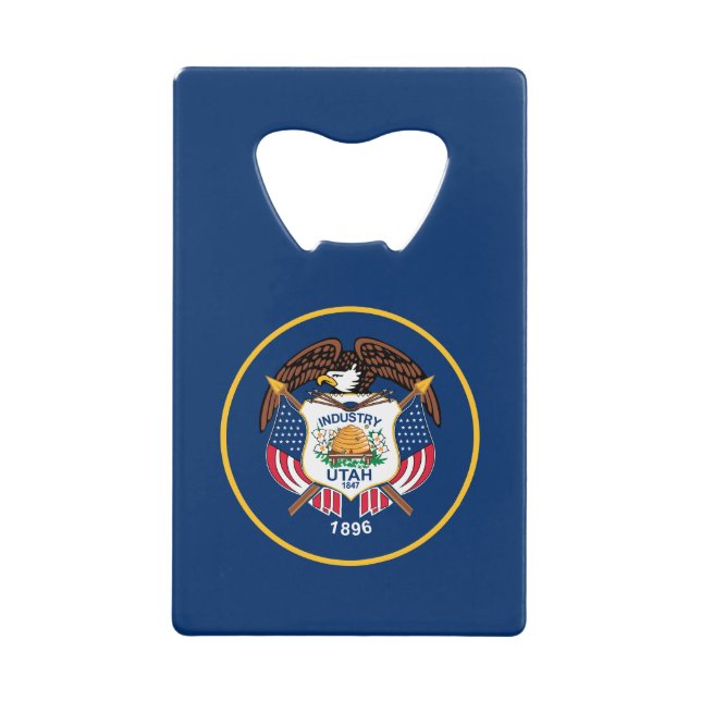 Utah State Flag Credit Card Bottle Opener (Front)