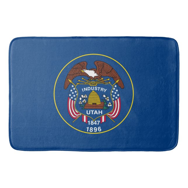 Utah State Flag Design Bathroom Mat (Front)