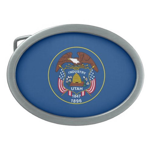 Utah State Flag Design Belt Buckle