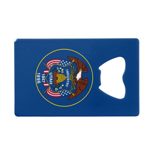 Utah State Flag Design Credit Card Bottle Opener