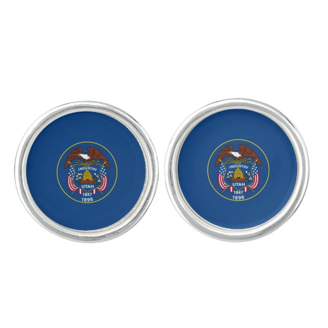 Utah State Flag Design Cufflinks (Front)