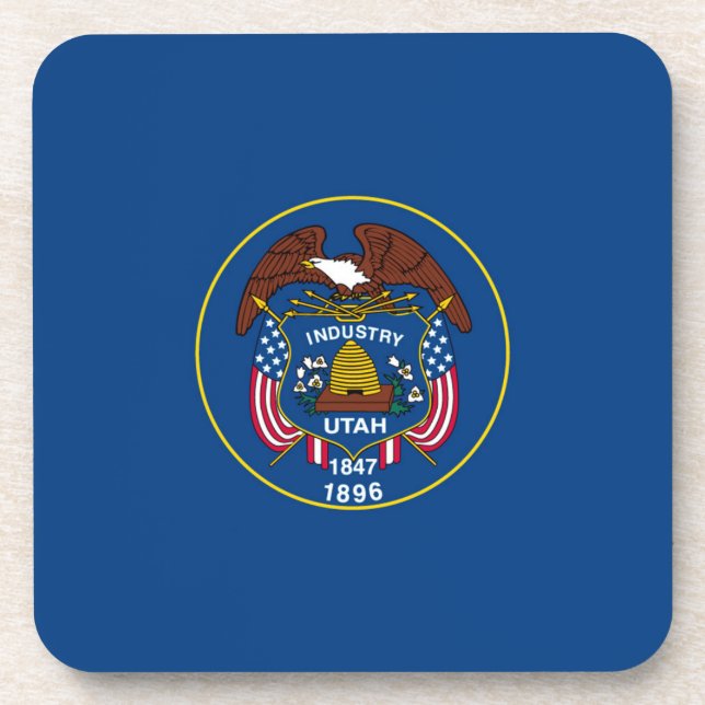 Utah State Flag Design Decor Drink Coaster (Front)