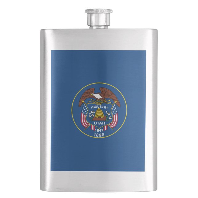 Utah State Flag Design Hip Flask (Front)