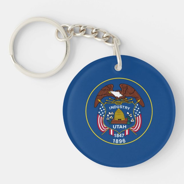 Utah State Flag Design Keychain (Front)