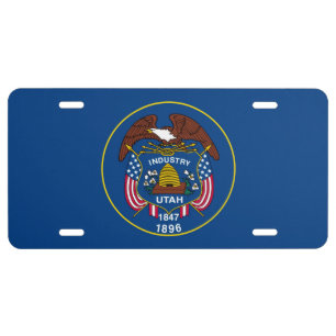 Utah State Flag Design License Plate
