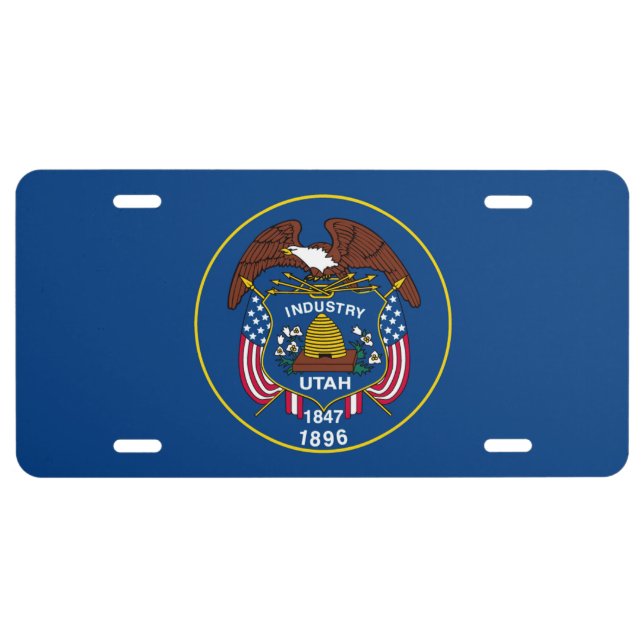 Utah State Flag Design License Plate (Front)