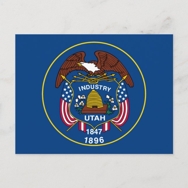Utah State Flag Design Postcard (Front)