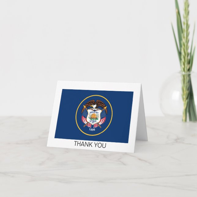 Utah State Flag Letterpress Thank You Card (Front)