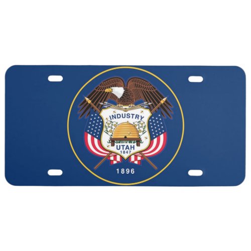 Utah state flag license plate