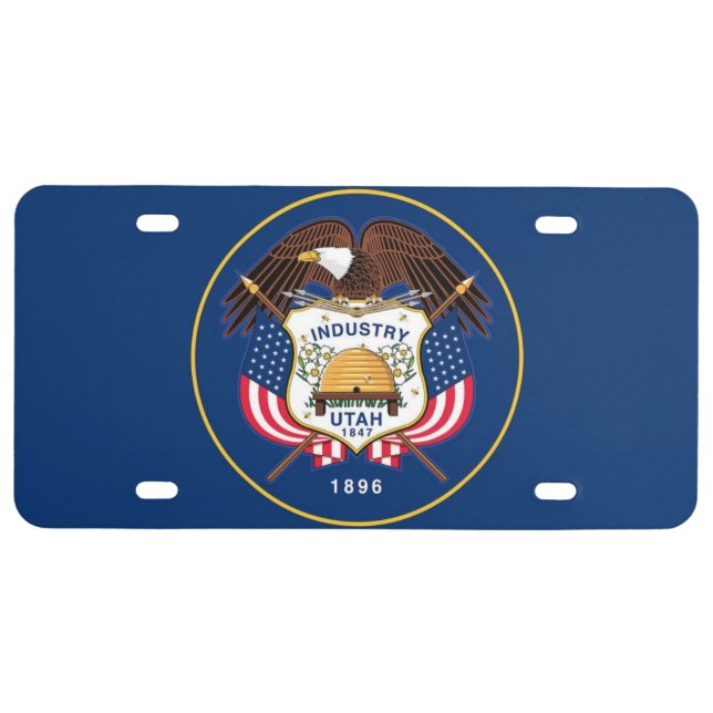 Utah state flag license plate (Front)