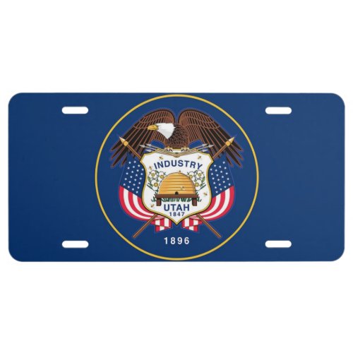 Utah state flag license plate