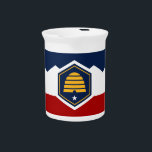 Utah State Flag on Pitcher<br><div class="desc">Add a refreshing touch of Utah pride to your kitchen or dining table with our exclusive pitcher featuring the new flag of Utah, USA! Crafted with meticulous attention to detail, this pitcher is more than just a beverage server—it’s a celebration of Utah’s renewed identity and cultural pride. The bold and...</div>