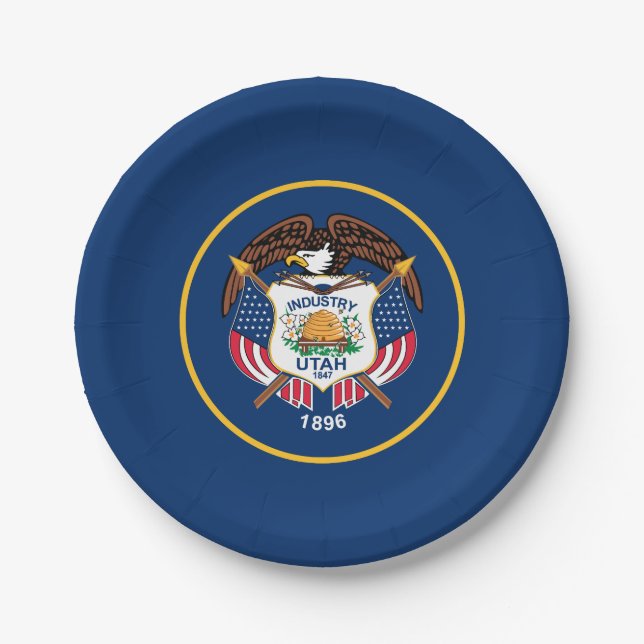 Utah State Flag Paper Plates (Front)