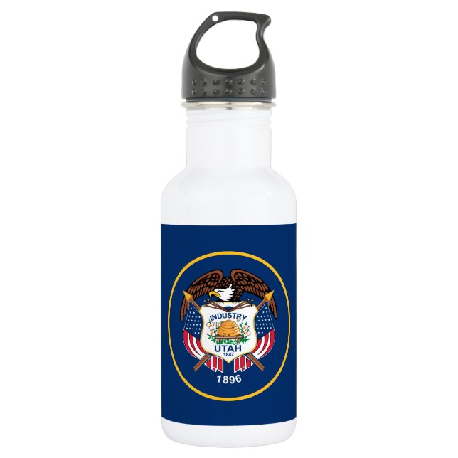 Utah State Flag Stainless Steel Water Bottle (Front)