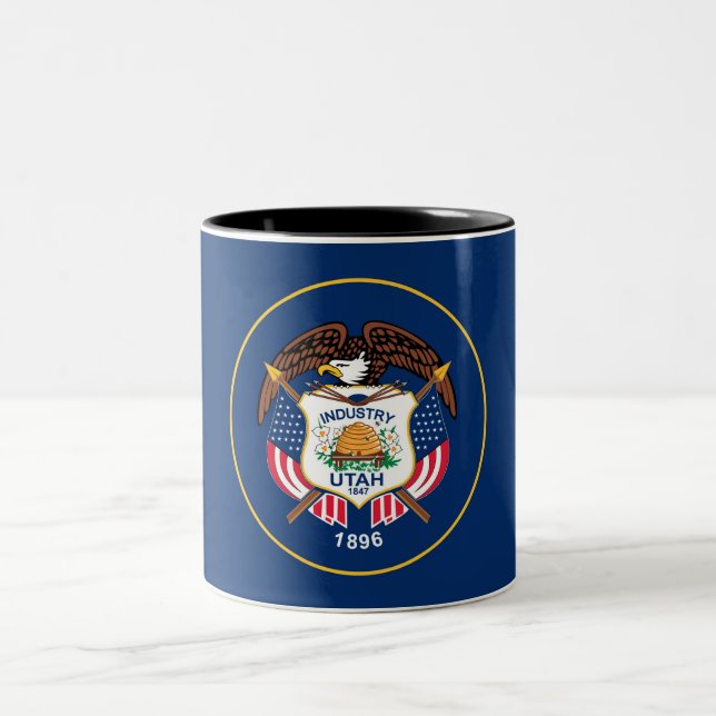 Utah State Flag Two-Tone Coffee Mug (Center)
