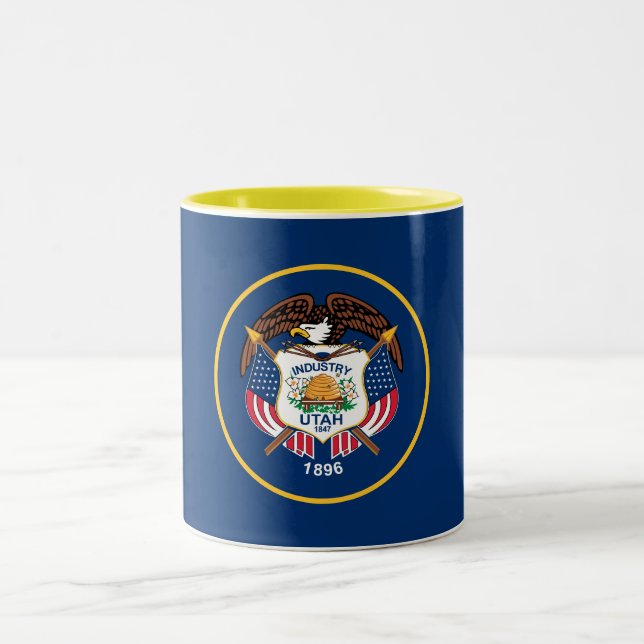 Utah State Flag Two-Tone Coffee Mug (Center)