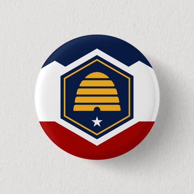 Utah State Flag USA Button (Front)