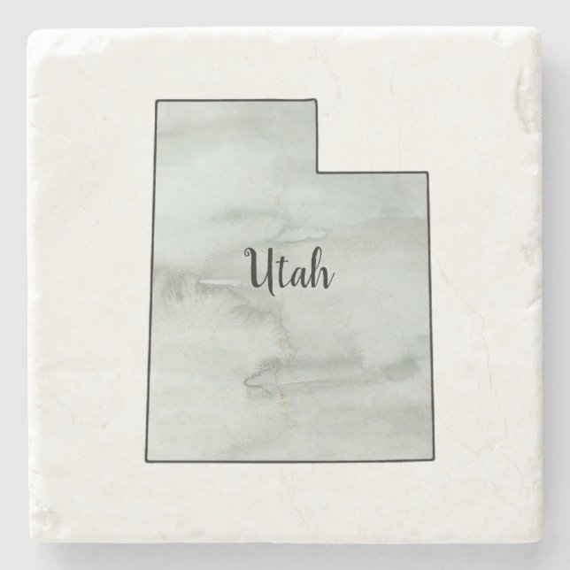 Utah State Illustration Painting Stone Coaster (Front)
