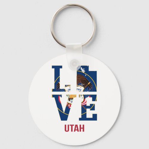 Utah state love USA Keychain