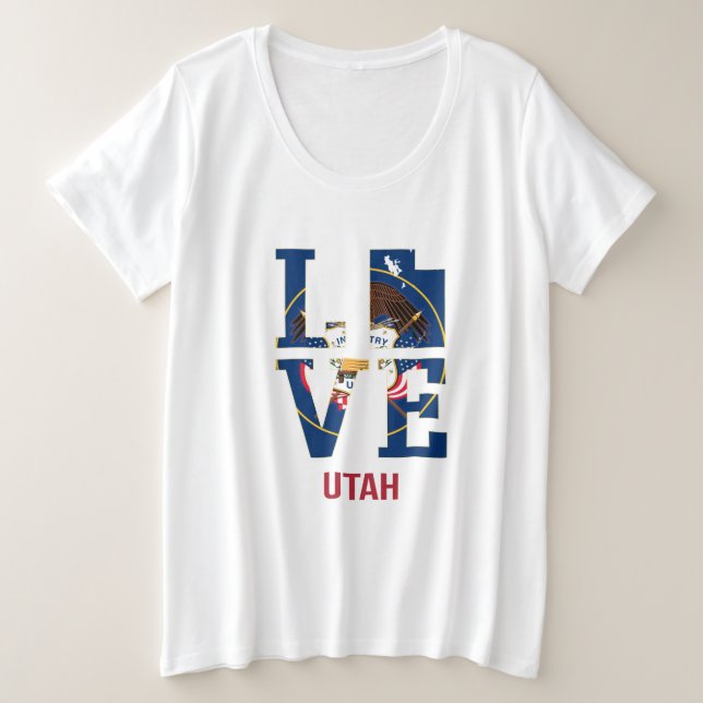 Utah state love USA Plus Size T-Shirt (Design Front)