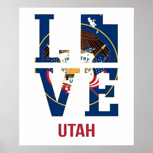 Utah state love USA Poster