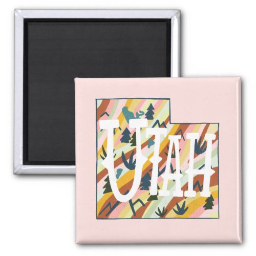 Utah State Map Illustration Magnet